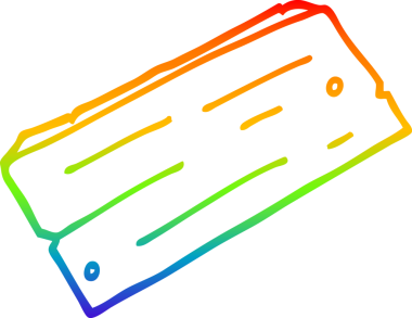 gökkuşağı gradyan çizgi çizimi bir insan tarafından çizilmiş ahşap karikatür