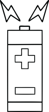 Bir insan tarafından çizilmiş bir pilin çizgi çizimi