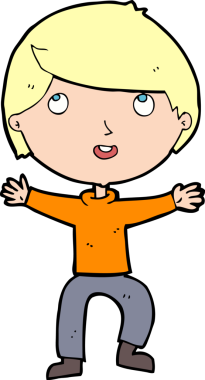 Bir insan tarafından çizilmiş mutlu çocuk çizgi filmi.