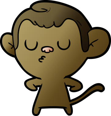 Bir insan tarafından çizilmiş çizgi maymun.