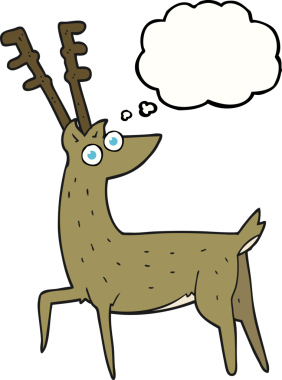 Bir insan tarafından çizilmiş serbest çizim balon karikatür geyiği.