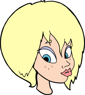 Bir insan tarafından çizilmiş güzel bir kadın yüzü.