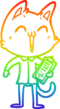 gökkuşağı gradyan çizimi mutlu çizgi film kedisi bir insan tarafından çizildi