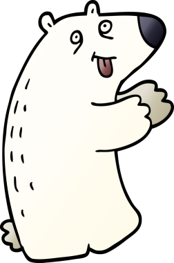 Bir insan tarafından çizilmiş kutup ayısı karalaması.