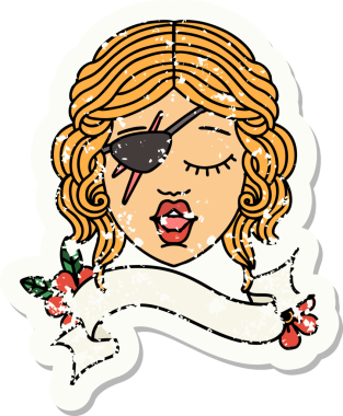 Bir insan tarafından çizilmiş, düzenbaz bir karakterin grunge çıkartması.