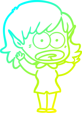 Bir çizgi film karakteri çizimi bir insan tarafından çizilmiş bir elf kızı şok etti.