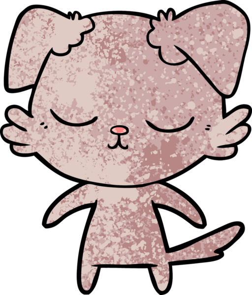 Bir insan tarafından çizilmiş şirin bir çizgi film köpeği.