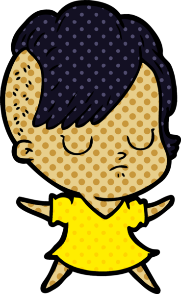 Bir insan tarafından çizilmiş karikatür kadın.