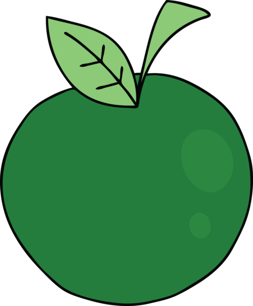 Bir insan tarafından çizilmiş tuhaf bir çizgi film elması.