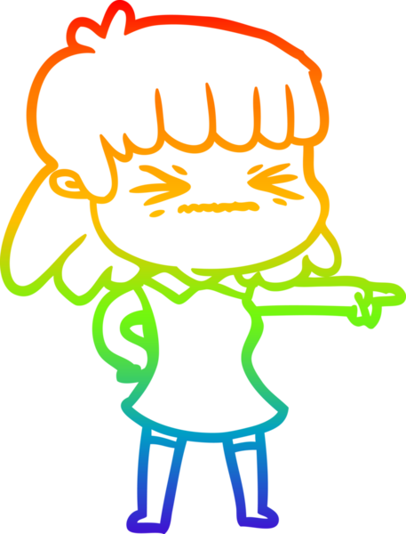 gökkuşağı gradyan çizimi bir insan tarafından çizilmiş bir karikatür kadın