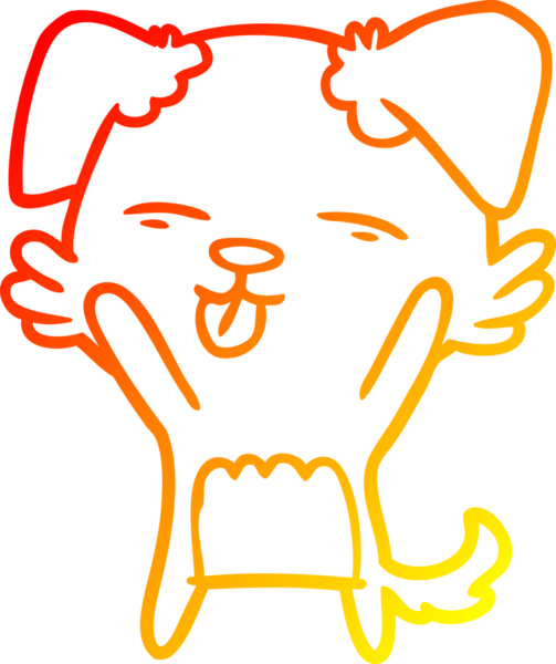 İnsan tarafından çizilmiş bir çizgi film köpeğinin sıcak çizgi çizimi.