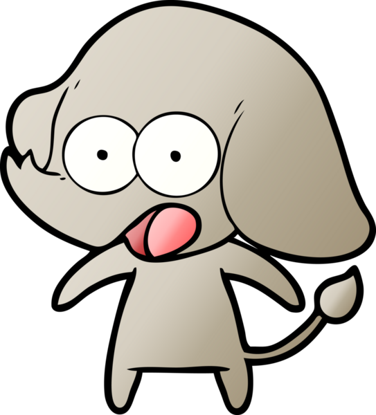 Bir insan tarafından çizilmiş şirin bir fil.