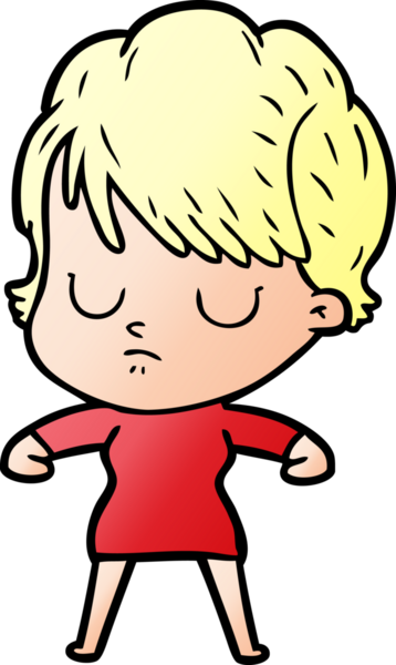 Bir insan tarafından çizilmiş karikatür kadın.