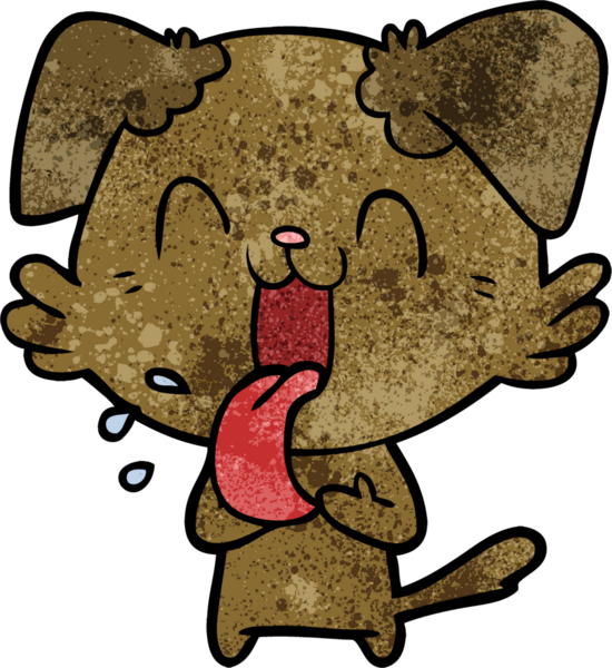 Bir insan tarafından çizilmiş nefes nefese bir köpek.