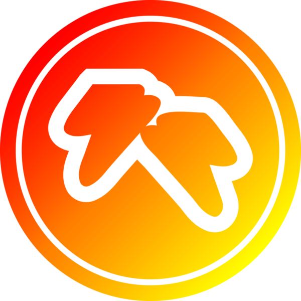 Bir insan tarafından çizilmiş sıcak eğimli dairesel simge yıldırımları