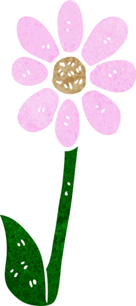 Bir insan tarafından çizilmiş karikatür çiçeği