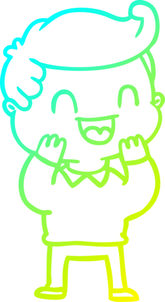 Bir insan tarafından çizilmiş mutlu bir adamın soğuk çizgi çizimi.