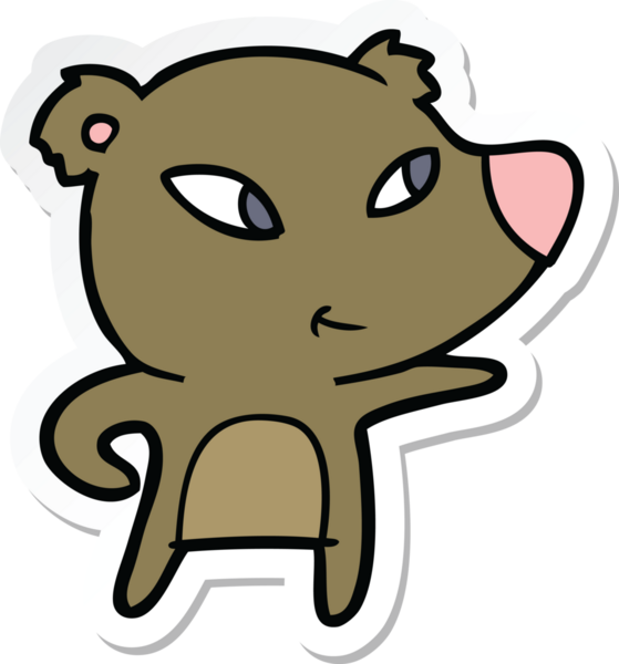 Bir insan tarafından çizilmiş şirin bir ayının çıkartması.