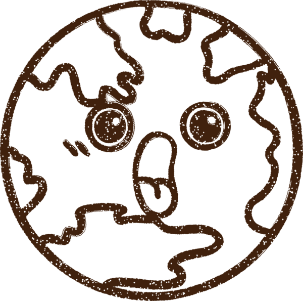 Bir insan tarafından çizilen Dünya Kömürü Gezegeni