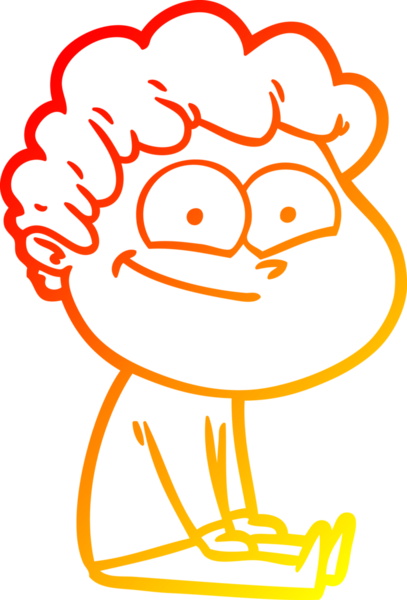 Bir insan tarafından çizilmiş mutlu bir adamın çizgi çizimi.