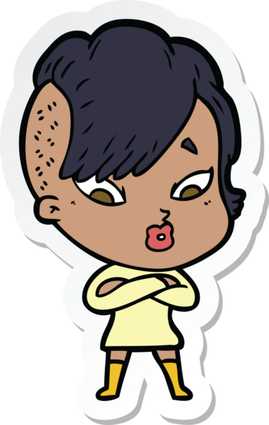 Bir insan tarafından çizilmiş bir karikatür çıkartması.