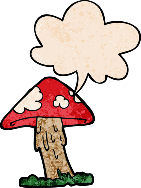 bir insan tarafından çizilmiş eski moda konuşma baloncuklu mantar.