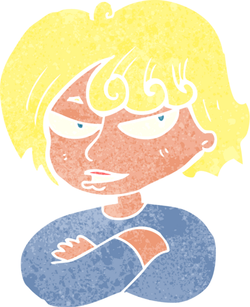 Bir insan tarafından çizilmiş kötü kadın çizgi filmi.