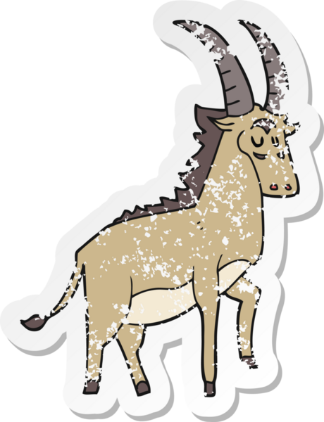 Bir insan tarafından çizilmiş karikatür antilobunun gerilimli yapıştırması.