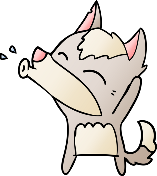 Bir insan tarafından çizilmiş uluyan kurt çizgi filmi.