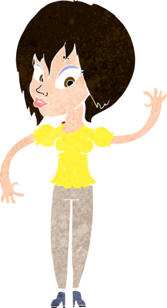 Bir insan tarafından çizilmiş karikatür kadın.