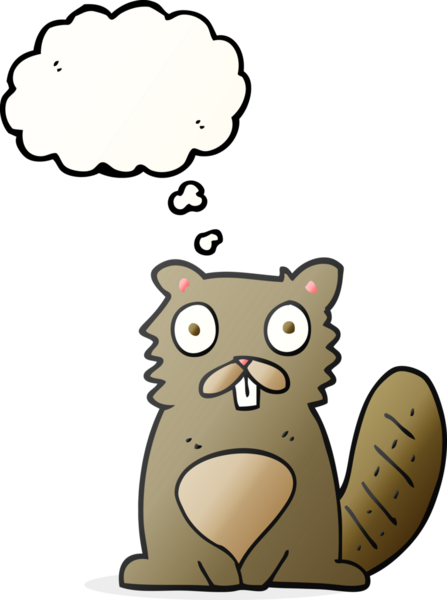 Bir insan tarafından çizilmiş serbest çizim balon karikatür kunduzu.