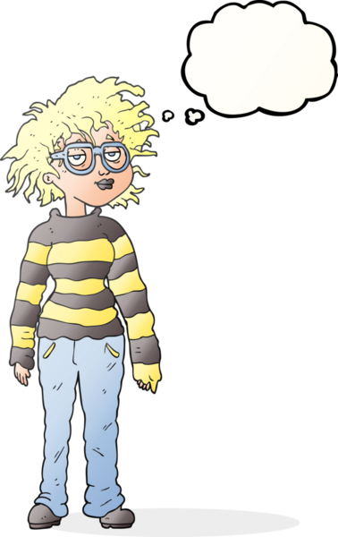 Bir insan tarafından çizilmiş serbest çizim balon karikatürlü inek kız.