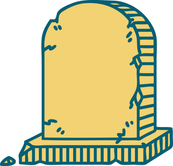 Bir insan tarafından çizilmiş bir mezar taşının ikonik dövme şekli