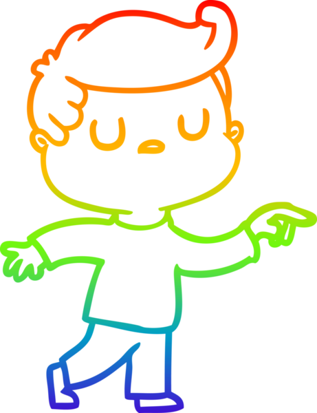 gökkuşağı gradyan çizgi çizimi bir insan tarafından çizilen ilgisiz bir adamın çizgi filmi.