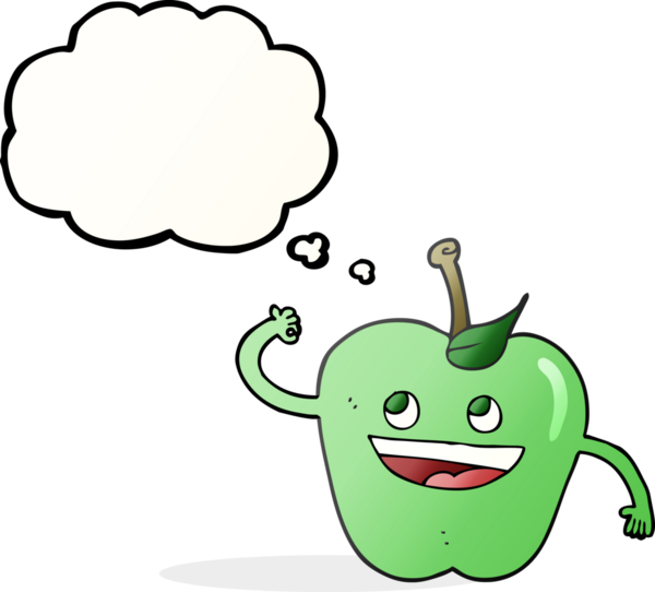 Bir insan tarafından çizilmiş serbest çizim baloncuk elma