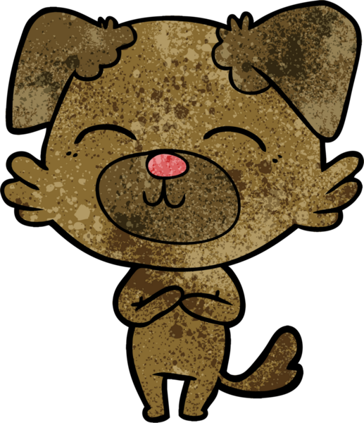 Bir insan tarafından çizilmiş çizgi film köpeği.