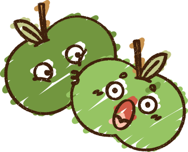 Bir insan tarafından çizilen meyve tebeşiri.