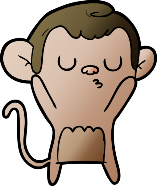 Bir insan tarafından çizilmiş çizgi maymun.