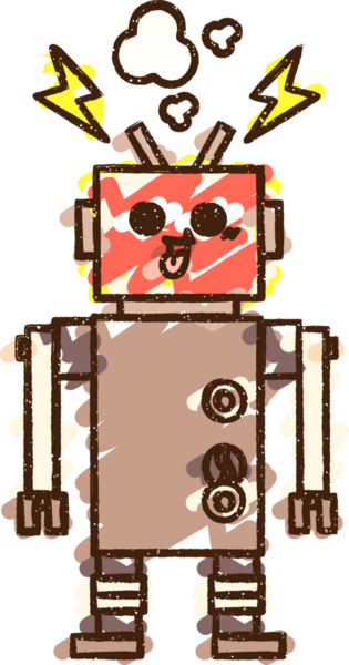 Bir insan tarafından çizilen robot tebeşiri.