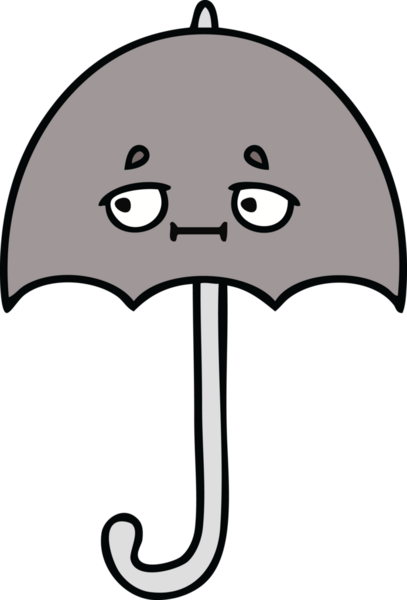 Bir insan tarafından çizilmiş şirin şemsiye karikatürü.