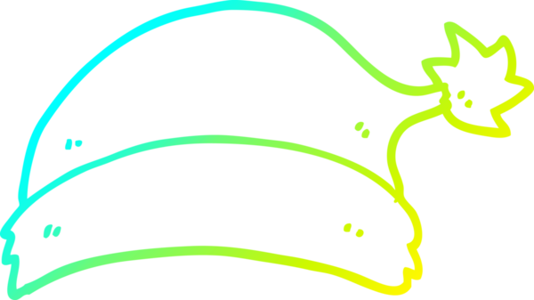 Soğuk gradyan çizgisi bir insan tarafından çizilmiş bir çizgi film Noel şapkası.