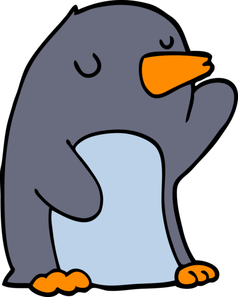 bir insan tarafından çizilmiş penguen çizgi filmi