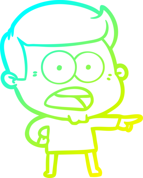 Bir insan tarafından çizilen bir karikatürün soğuk gradyan çizimi.