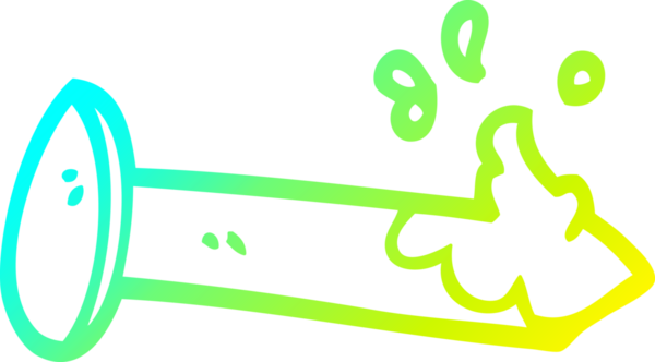 Bir insanın çizdiği kanlı çivinin soğuk gradyan çizgisi.