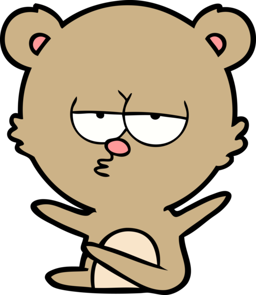 Bir insan tarafından çizilmiş sıkılmış ayı çizgi filmi