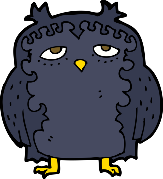 bir insan tarafından çizilmiş yaşlı baykuş çizgi filmi