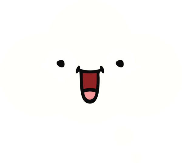 Bir insan tarafından çizilen düşünce baloncuğunun düz renkli retro karikatürü