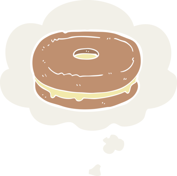 Düşünce baloncuklu çizgi film bisküvisi insan tarafından çizilmiş.