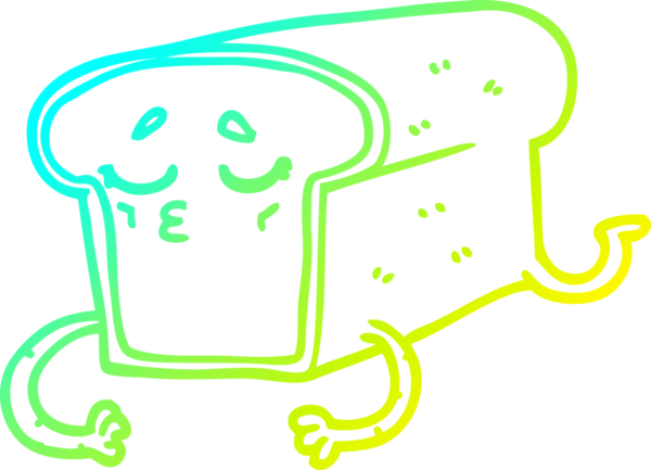 Bir insan tarafından çizilmiş bir somun ekmeğin soğuk gradyan çizimi