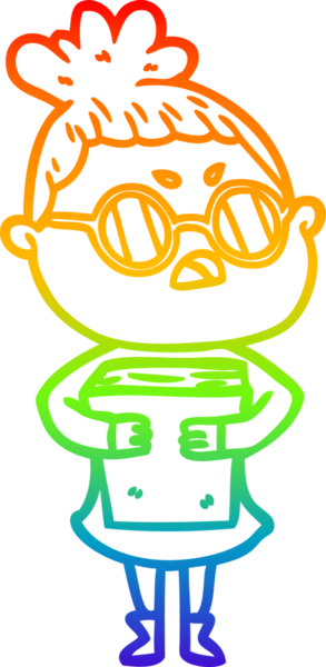 Gökkuşağı gradyan çizimi bir insan tarafından çizilmiş bir çizgi film.